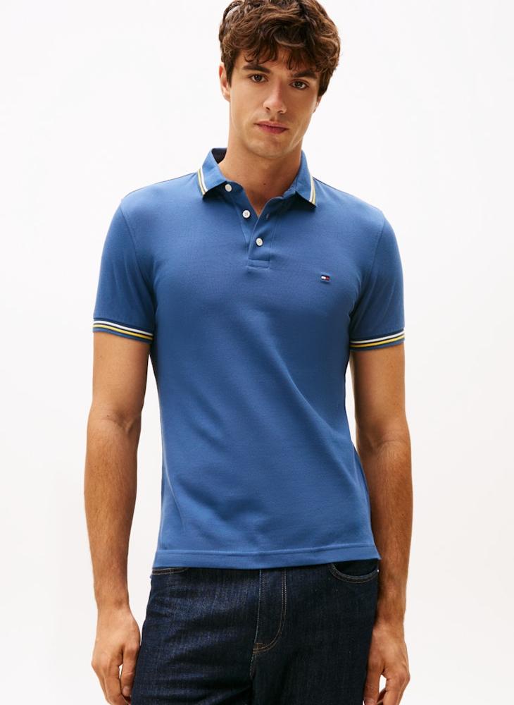 TOMMY HILFIGER Slim Fit Tipped Pique Polo Shirt - Image 1